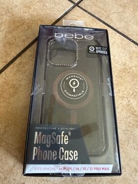 BEBE Glittery Jeweled iPhone Case for 13/14 Plus Pro Max